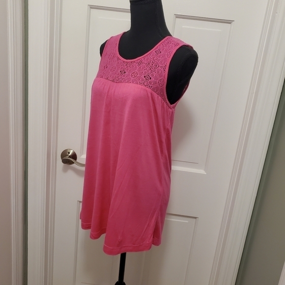 NWT BCBGeneration Strawberry Pink Knit Top Size Small, Retail $68, Lace Colorful - Picture 4 of 8